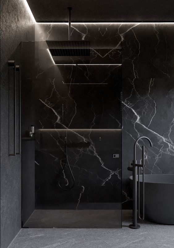 Panel Decorativo Mármol PVC  1.22 m x 2.80 m x 3 mm Marmol Black white