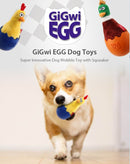 Peluche gallina Gigwi EGG amarilla para mascota