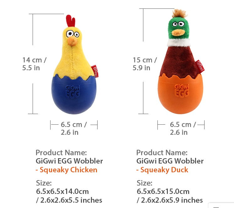 Peluche gallina Gigwi EGG amarilla para mascota