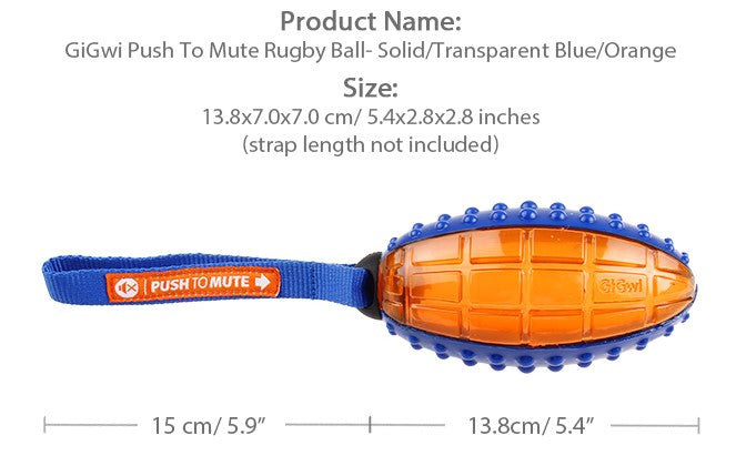 Pelota ovalada Push to mute para mascota