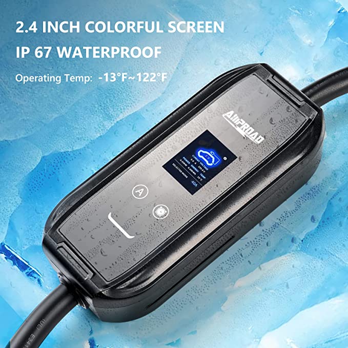 Cargador carros eléctricos Tipo1 J1772 10 a 40A, 110-240V WiFi Dual portátil o de pared.