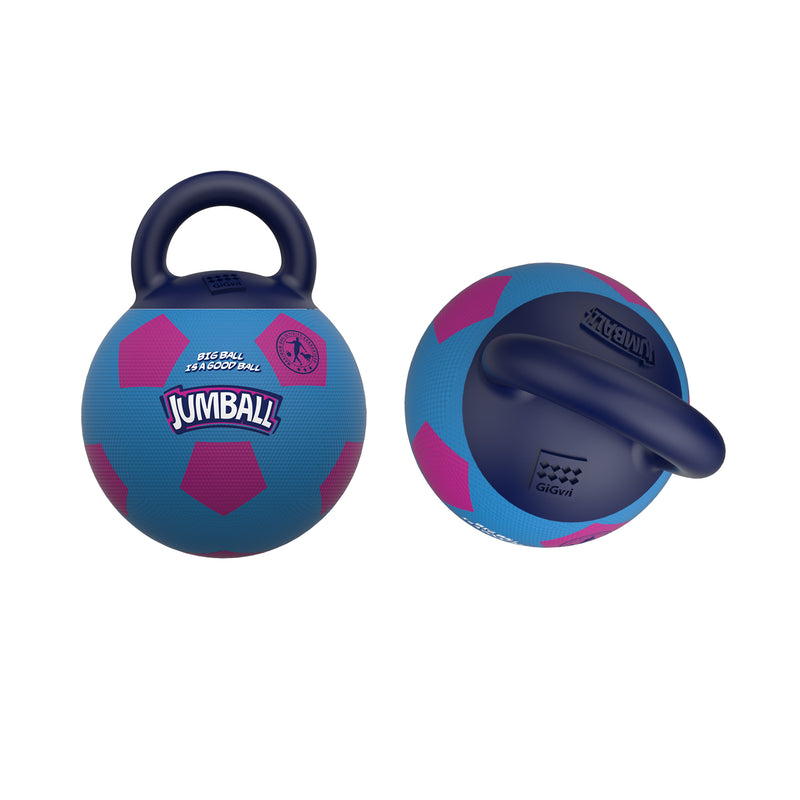 Pelota JUMBALL azul con asa para mascota