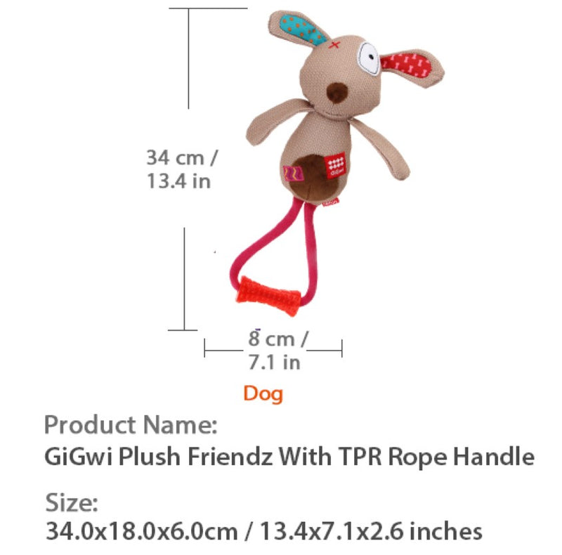 Peluche Perro de tela con cuerda para mascota