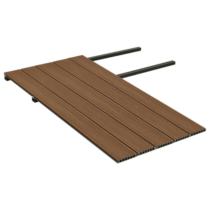 Deck WPC piso exteriores dual color Marron Teca y Marron claro por el otro lado 23 x140x2900mm