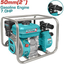 Bomba de Agua a Gasolina 7.0 HP, Diametro de Salida 50mm ( 2" ). Flujo max. 550 L/min ( Lift 28m ),