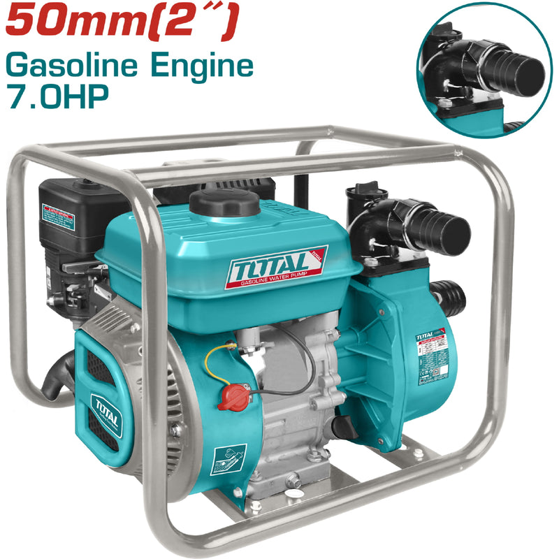Bomba de Agua a Gasolina 7.0 HP, Diametro de Salida 50mm ( 2" ). Flujo max. 550 L/min ( Lift 28m ),