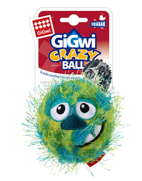 Pelota crazy ball tela verde para mascota