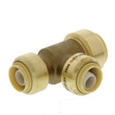 Conector T de 3/4" x 1/2" x 1/2" a presión para tuberías