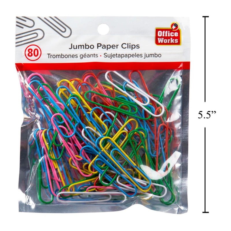 Clips jumbo de color de 80 piezas Bolsa resellable de 50 mm impresa