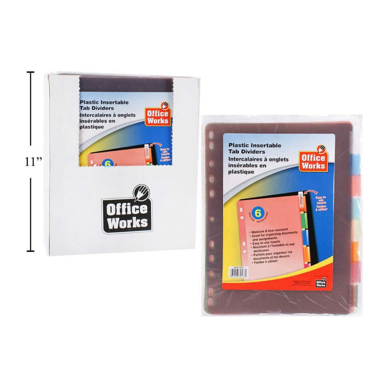 Divisor de índice de PVC de 6 piezas, bolsa de plástico con inserto