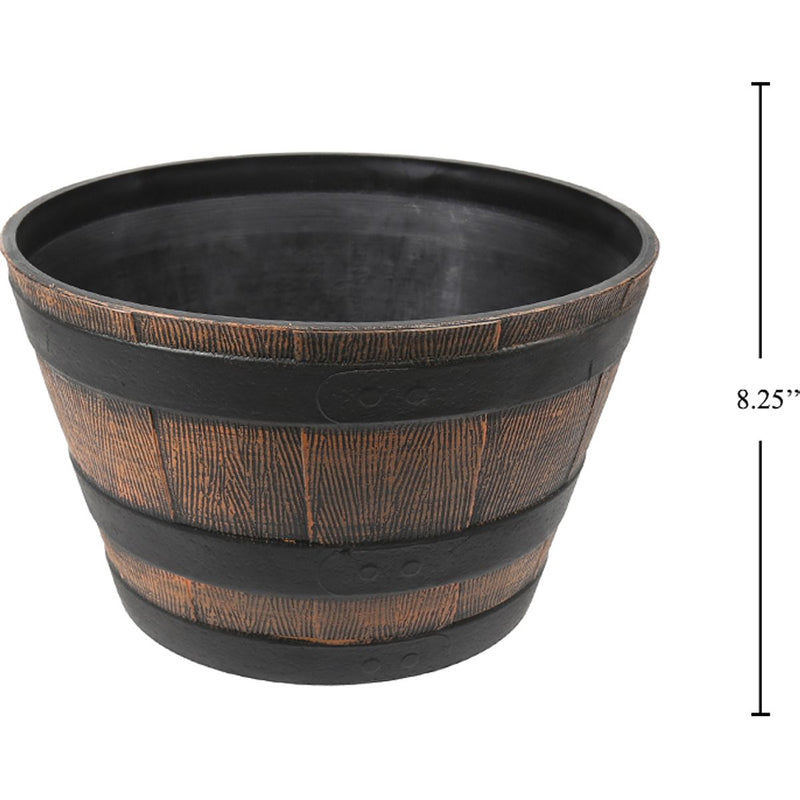 Macetero de medio barril 13.2"x13.2"x  8.25"