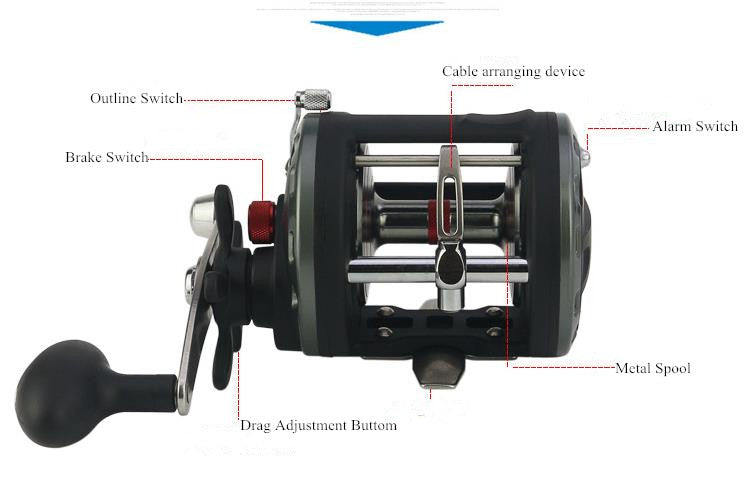 Carrete pesca Trolling 12+1BB 3000 series
