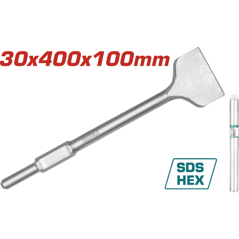 Cincel Plano de 30x400x100mm compatible con demoledor TOTAL UTH215456 TH217506