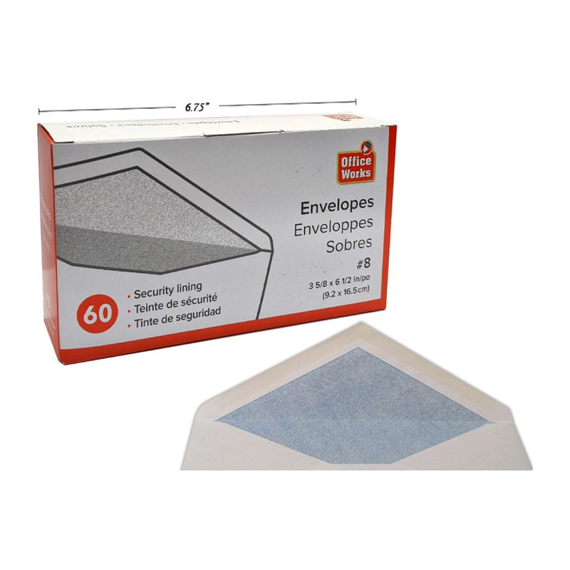Sobres de seguridad n.o 8 de 60 piezas, en caja