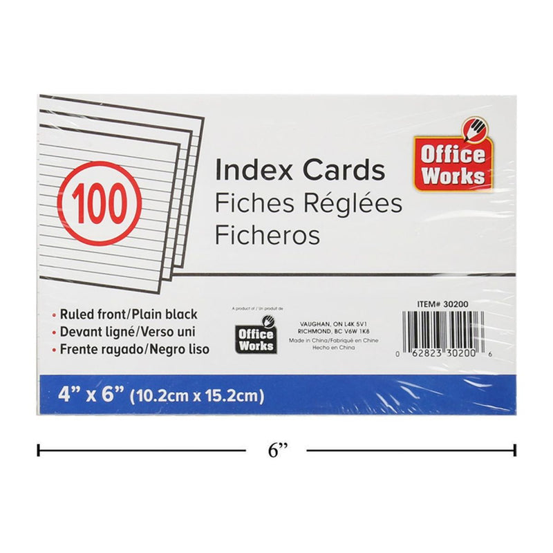 Tarjeta de índice con rayas de 4x6 "100 piezas Envoltura retráctil