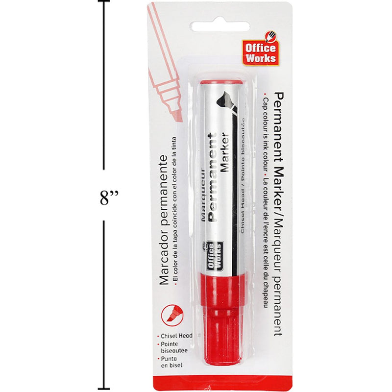 Marcador Rotulador permanente Jumbo, rojo, cabeza de cincel