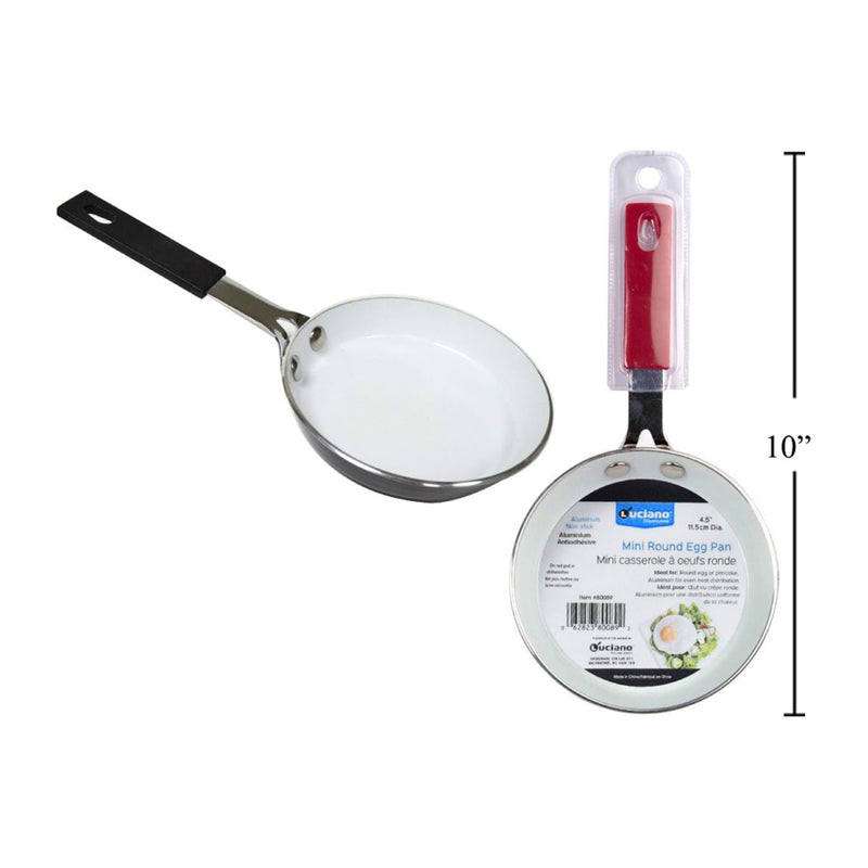 Mini sarten bandeja redonda para huevos Luciano, aluminio, antiadherente, 4.5 "diá.