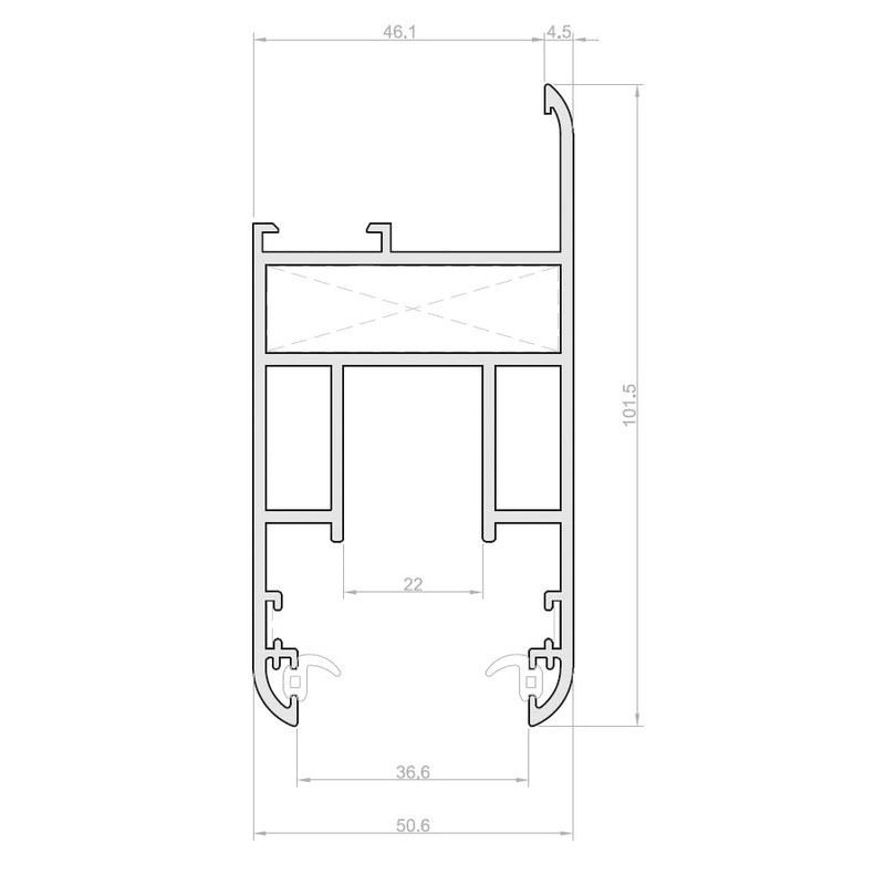 Hoja Perimetral con Junquillo. Serie Elevable Europa. Color Blanco