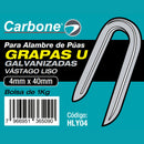 Grapas clavos U galvanizados de 4mm x40 mm. para alambre de puas (Bolsa de 1kg. / 2.2lbs)