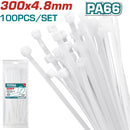 100 Zunchos de nylon 300mm x 4.8 mm.