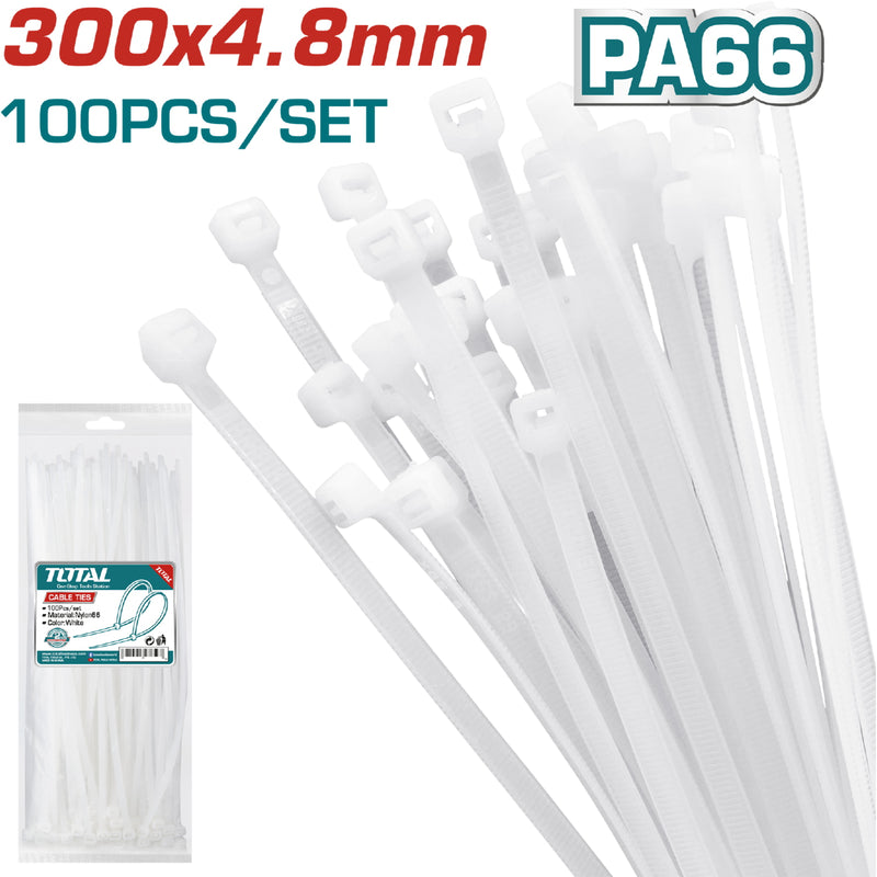 100 Zunchos de nylon 300mm x 4.8 mm.