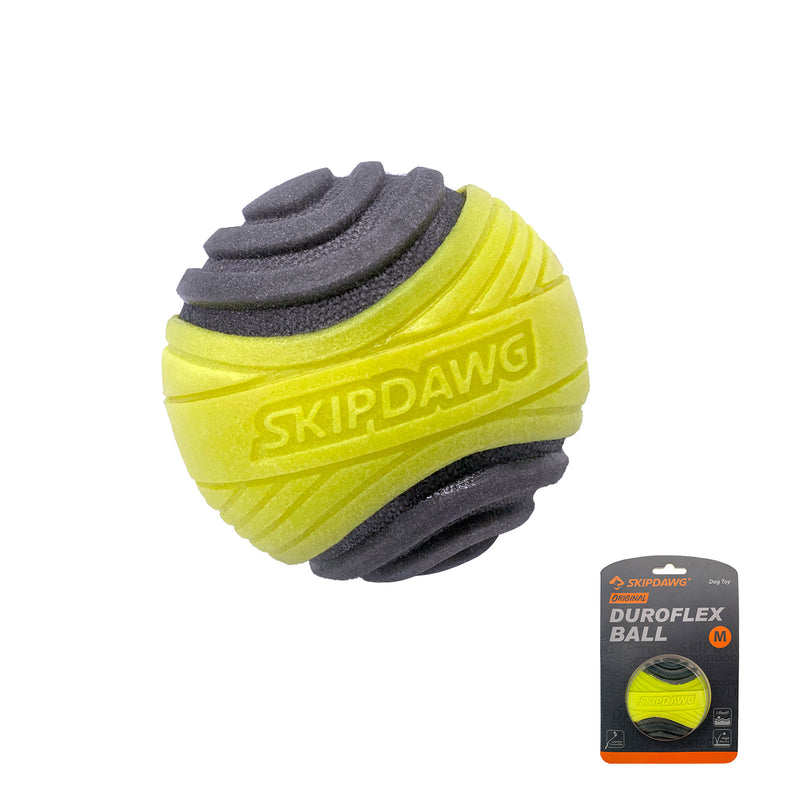 Pelota Duroflex amarilla gris M para mascota