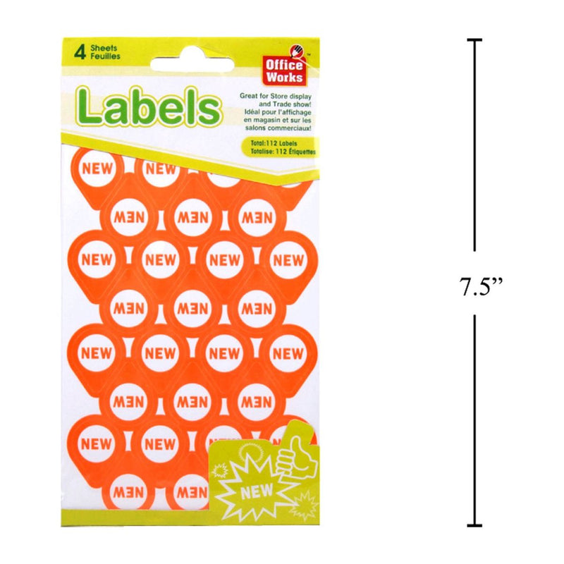 4 hojas de pegatina "NUEVO" 28pcs / hoja