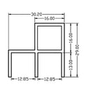 Perfil guia superior para puertas corredizas. Anodizado. 3 mts.