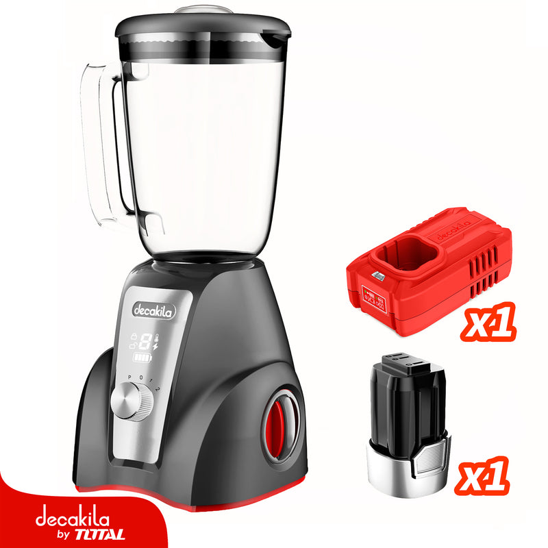 Licuadora Inalámbrica Gris 1.5L 300W 16V 2 Velocidades. Jarra De Vidrio. Incluye Batería Y Cargador.
