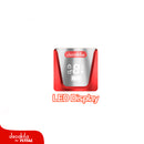 Picador de alimentos inalámbrico rojo de 2L con bowl de vidrio y cuchillas de acero inoxidable.  Incluye batería + cargador.