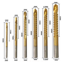 Juego 6 pzas brocas sierras fracturadas Revestidas en titanio 3/4/5/6/6.5/8mm