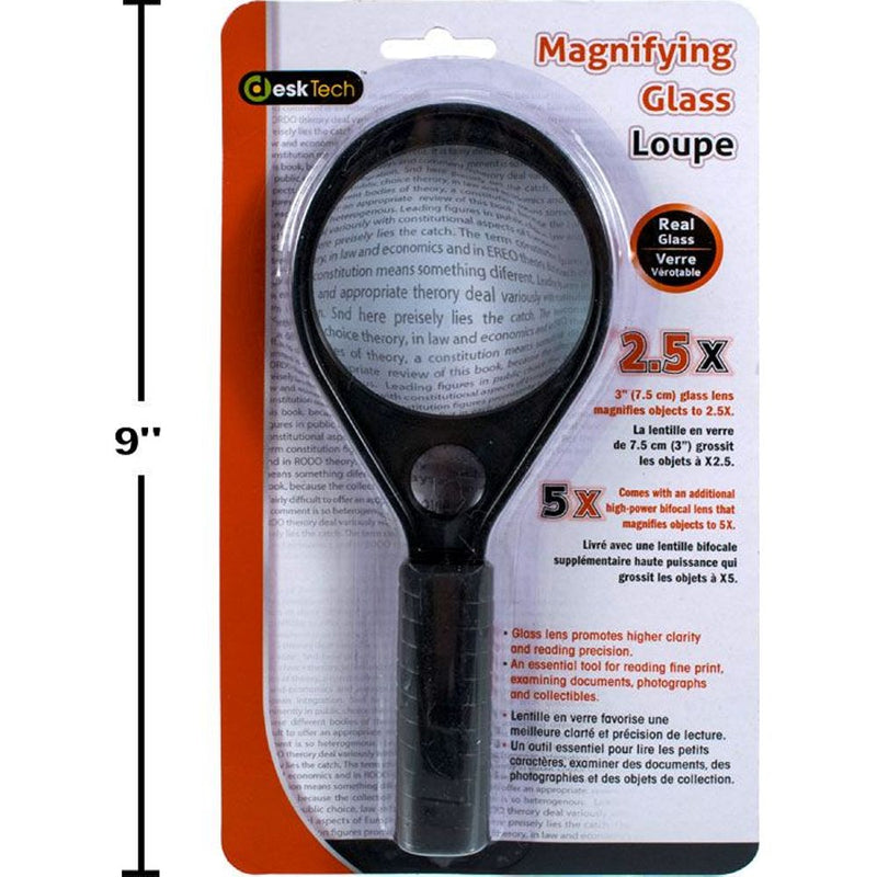 Desk Tech, lupa de 3 "y 2,5 aumentos, b / c (solo color negro)