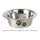 Tazón para mascotas de acero inoxidable de 6.25 " Exterior mate e impreso