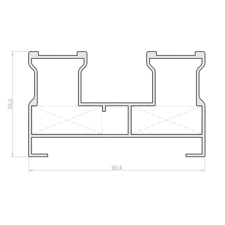 Marco Perimetral 2 Carriles. Serie Elevable Europa.. Color Negro