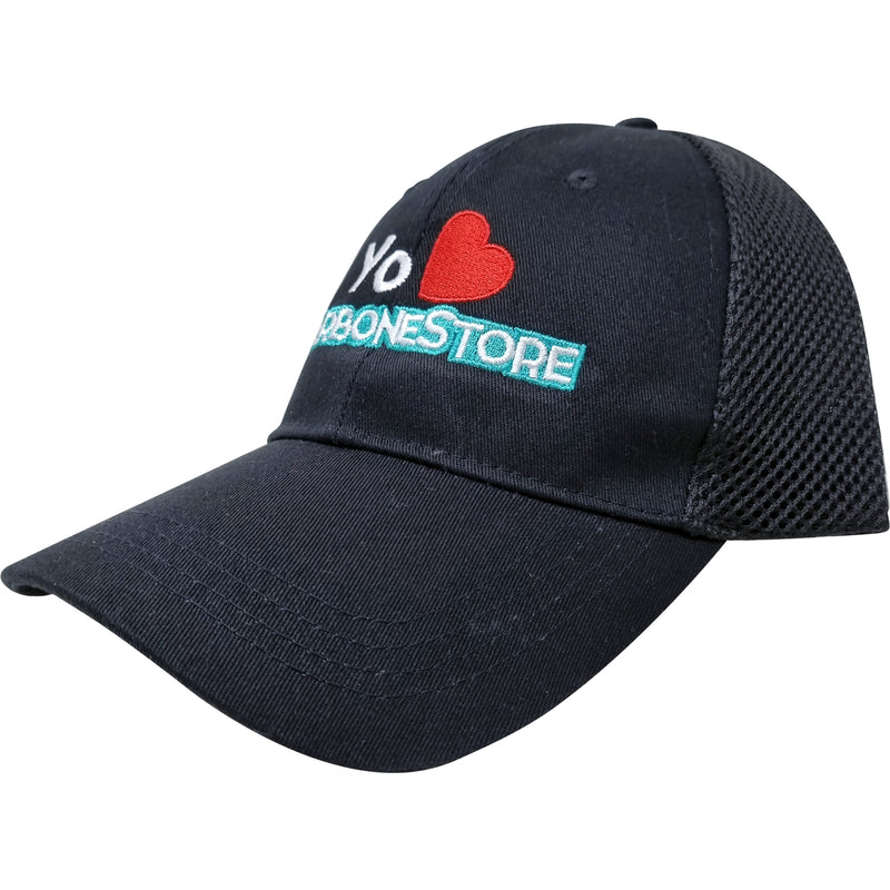 Gorra Carbone de malla, visera plana. Color Negro
