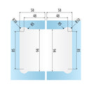 TITUS 2.0 PAR DE BISAGRAS HIDRÁULICAS DE VIDRIO VIDRIO 180º Fuerza de cierre EN3