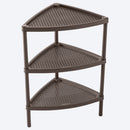 Mesa plástica triangular de 3 niveles, color mocca