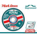 Disco de desbaste 3" para metal abrasivo. 76mm(3")x4.0mm(5/32")x10mm(25/64"). Centro Hundido.
