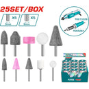 Mini Mototool y Mini Amoladora 25 Pzas  (Fresas, conos, balas) UTG513326 TG2006 UTMGLI12011