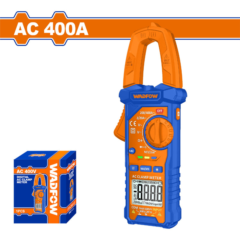 Medidor de Abrazadera. Pinza Amperimétrica AC 400a 2000 Dígitos. Pantalla LCD. Medidor Amperimetro