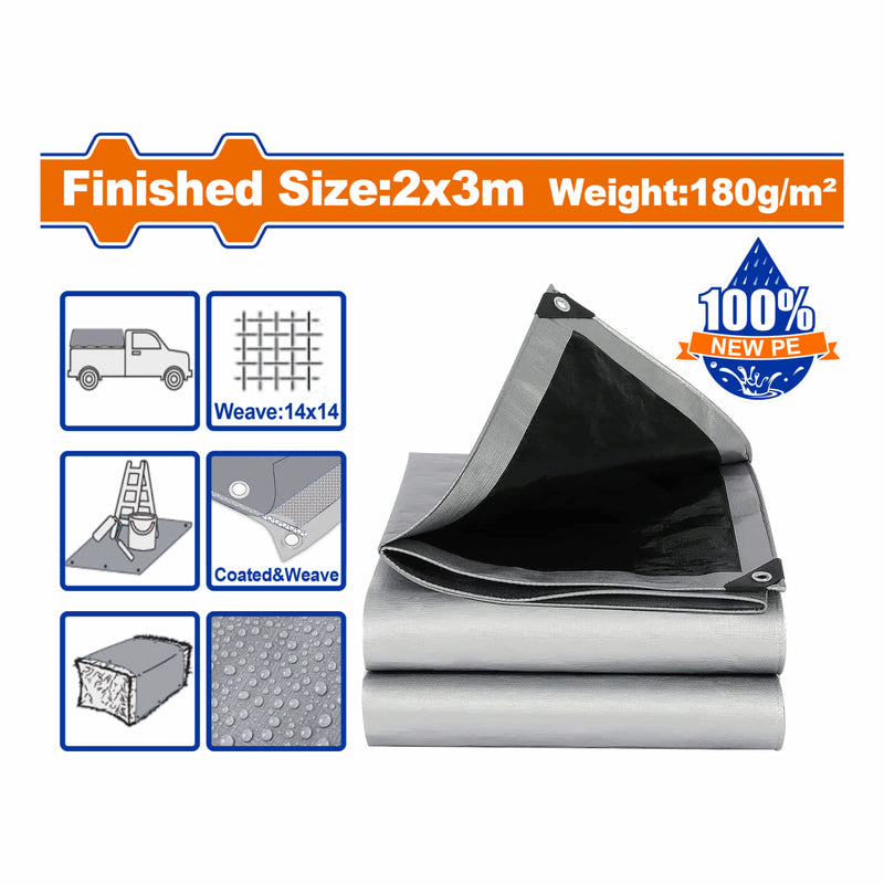 Lona Polietileno Grisl 2x3m Peso: 180g/m2. Espesor: 0.25mm. Ambos lados laminados. Impermeable cobertor