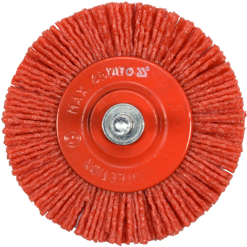 Cepillo circular abrasivo nylon para taladro 3" elimina óxido, pintura