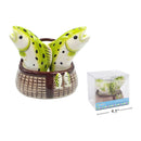 Luciano 3pk  Envase con diseño de pez para Sal y pimienta Set, caja de pvc con etiqueta