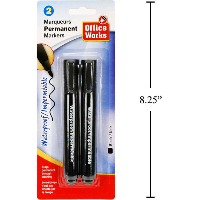 Marcador permanente, paquete de 2, en negro