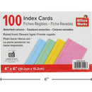 Tarjeta de índice con rayas de 100 piezas de 4x6 ", surtidos, envoltura retráctil