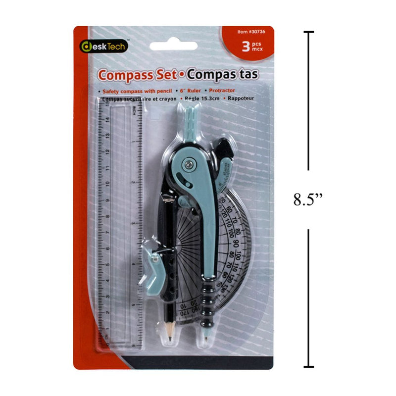 Juego de regla y compas Desk Tech dibujo