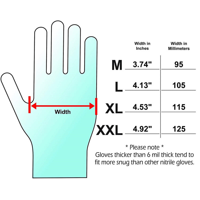 Guantes de nitrilo de 9mil, color negro, talla L Adenna