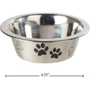 Tazón para mascotas de acero inoxidable de 4.5" Exterior mate e impreso