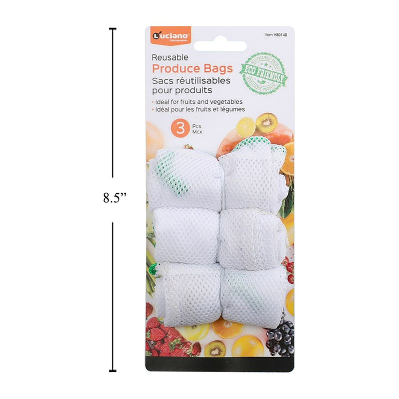 Bolsas reutilizables para productos agrícolas Luciano de 3 piezas