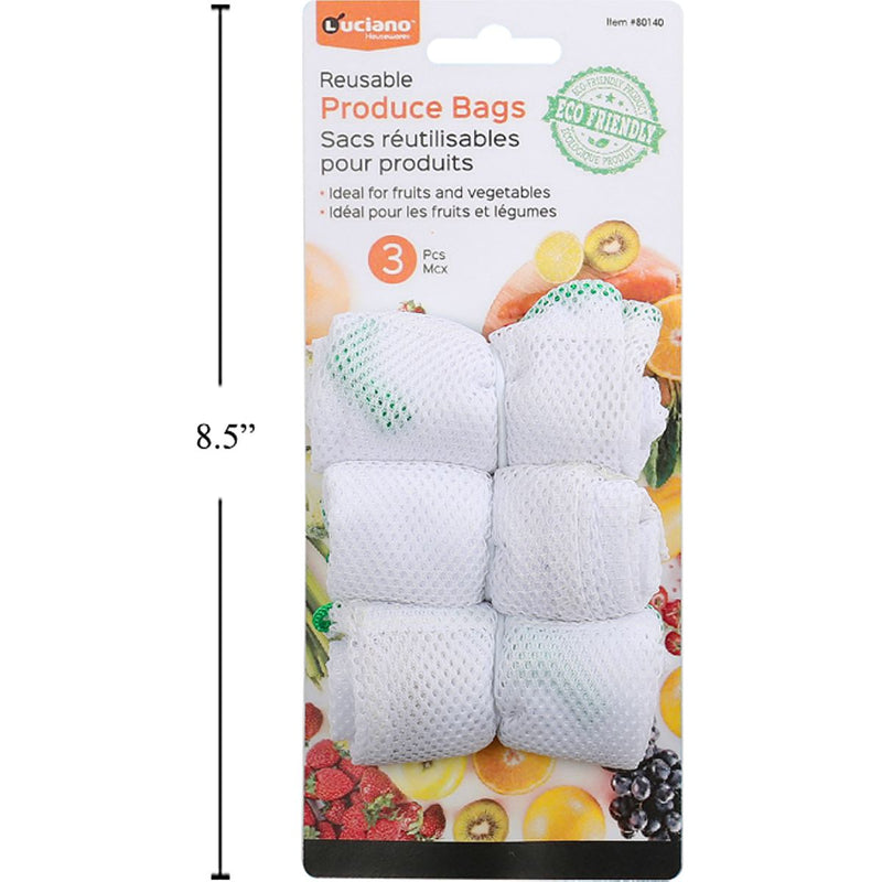 Bolsas reutilizables para productos agrícolas Luciano de 3 piezas